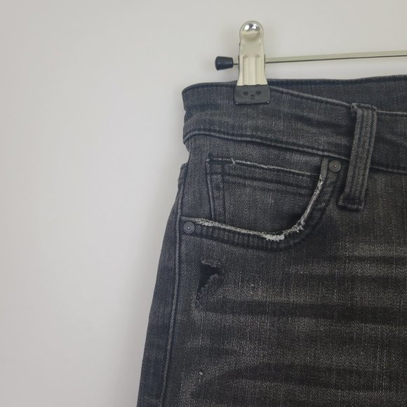 JOE'S Jeans Rise Skinny Ankle Frayed Hem Distressed Jean, Dark Gray - Picture 4 of 13